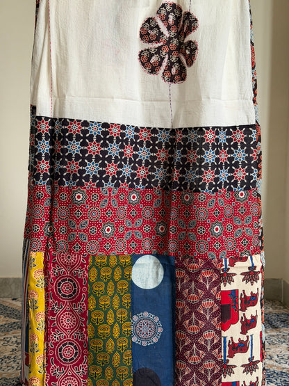 Ajrakh Suit Set with Appliqué Patchwork Dupatta
