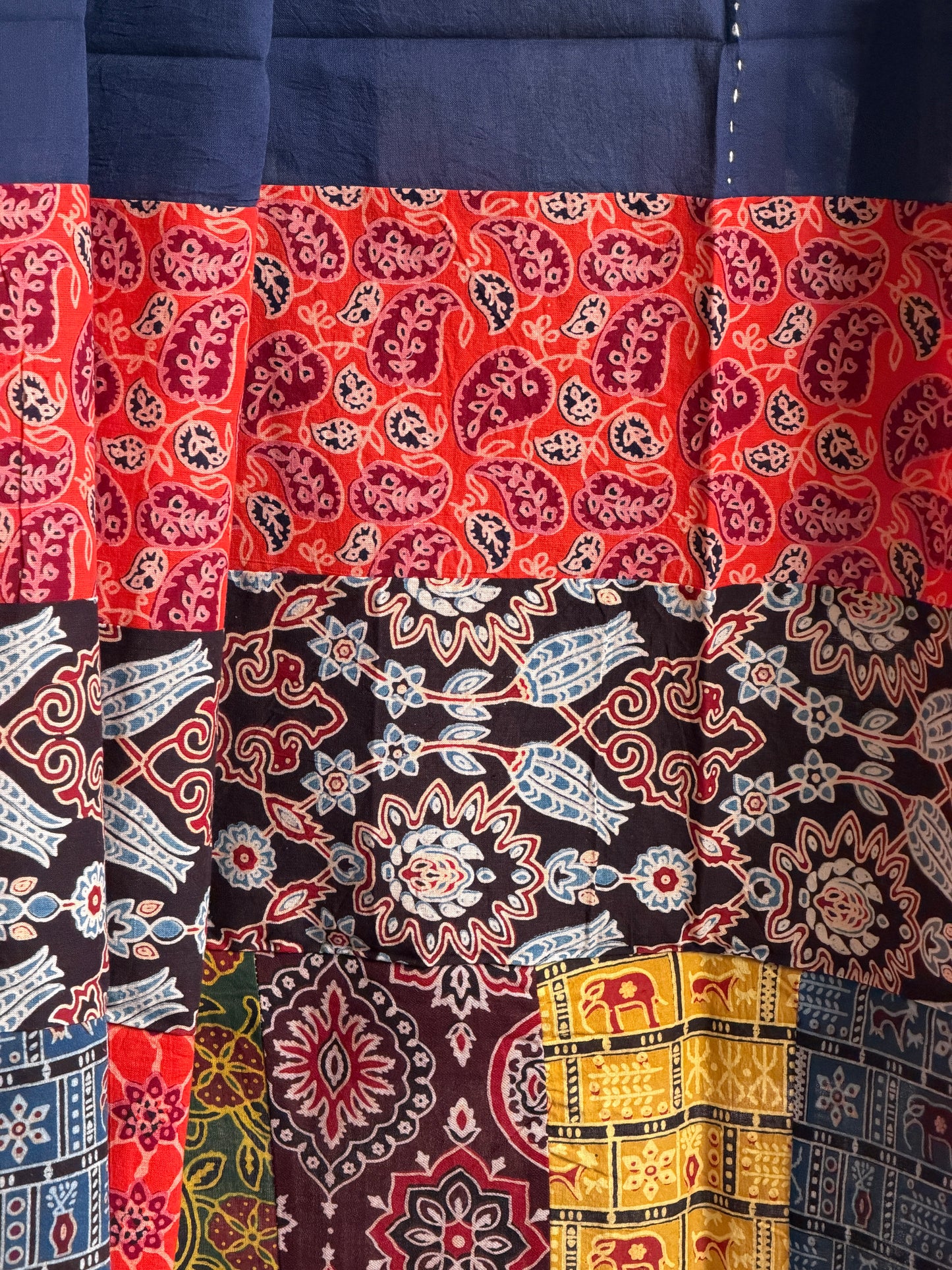 Ajrakh Suit Set with Appliqué Patchwork Dupatta