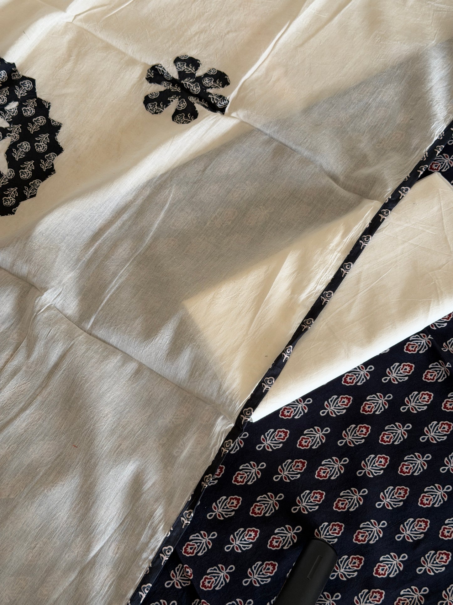 Ajrakh Suit Set with Appliqué Patchwork Dupatta