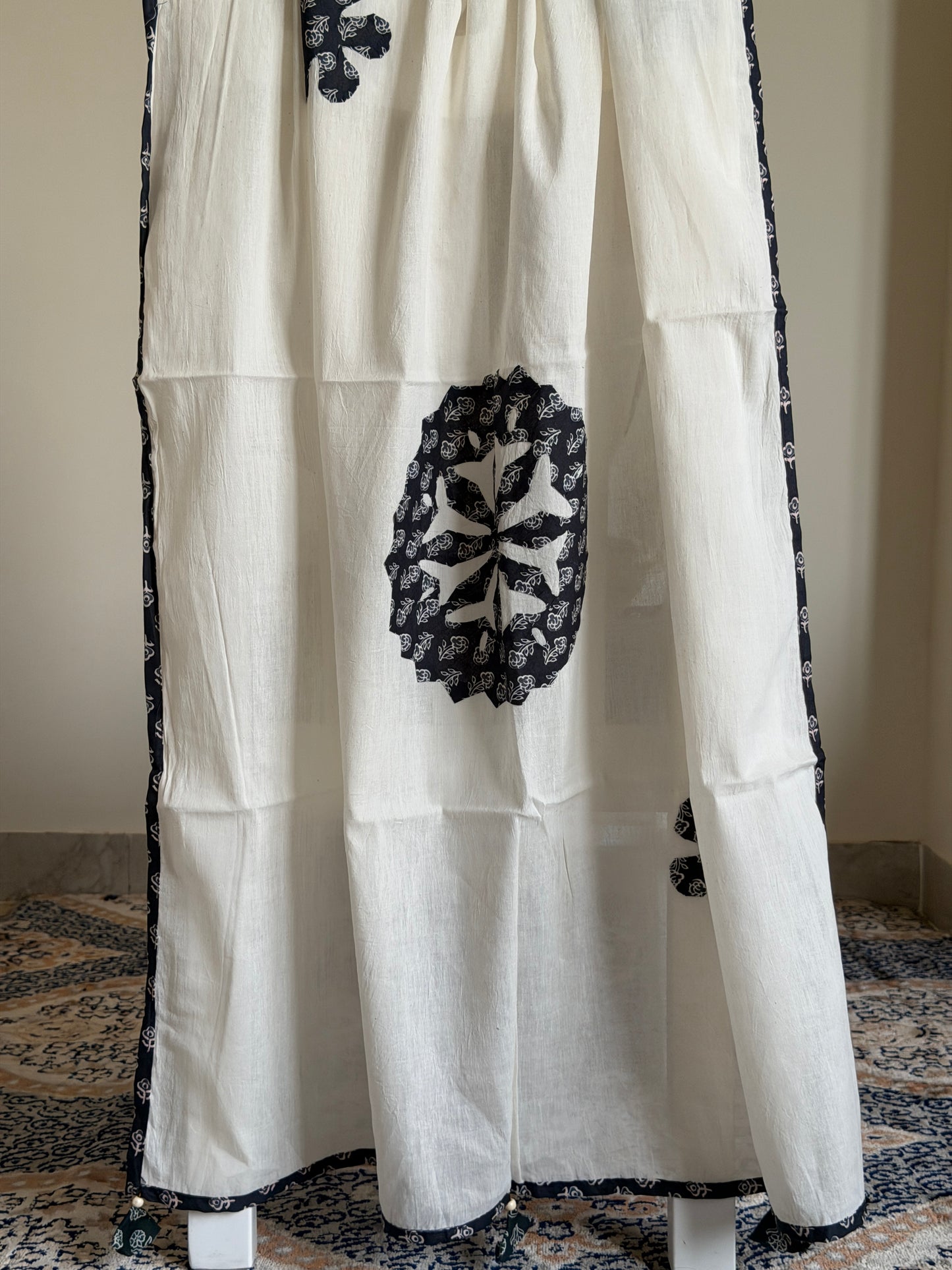 Ajrakh Suit Set with Appliqué Patchwork Dupatta