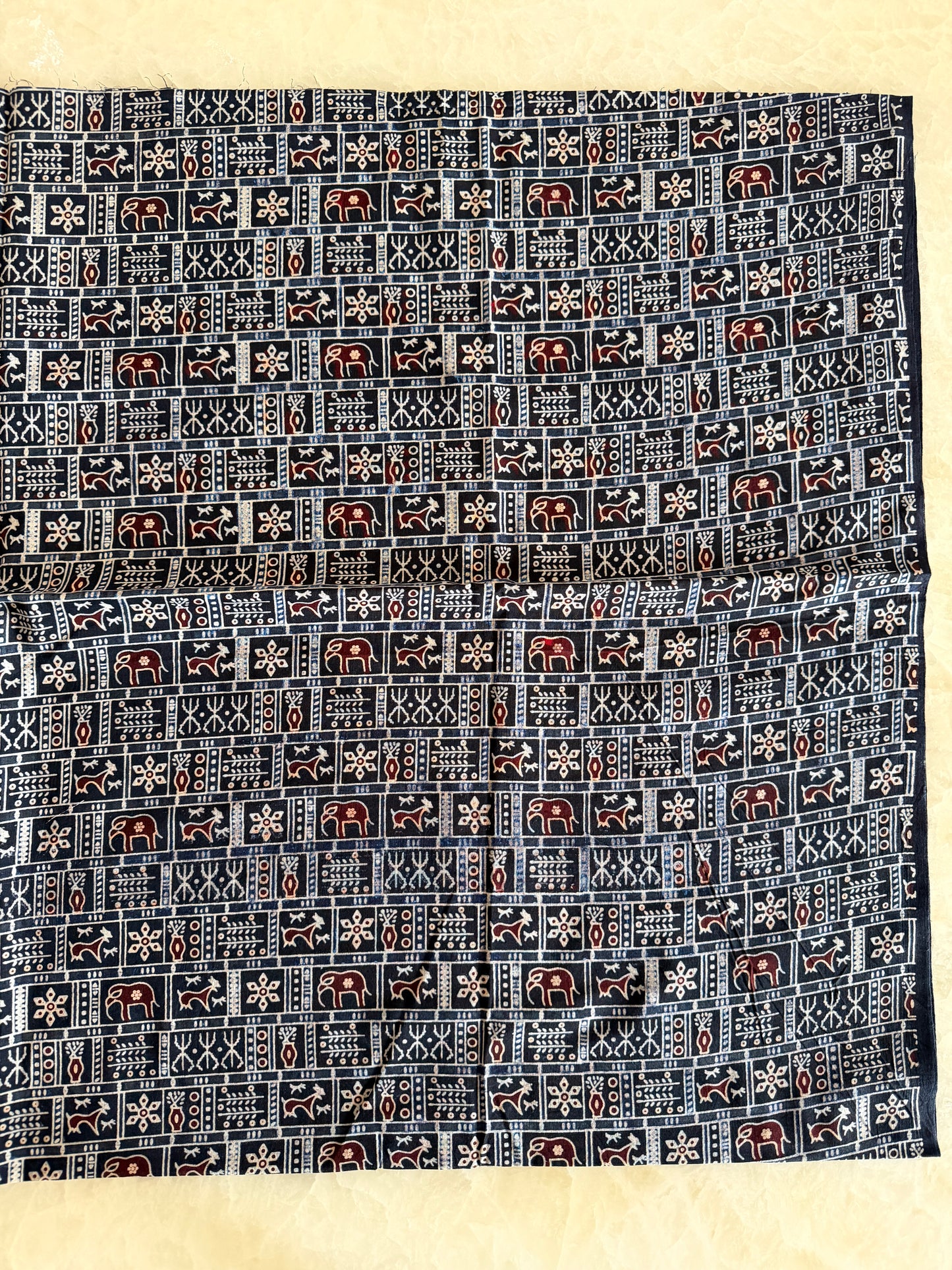 Ajrakh Suit Set with Appliqué Patchwork Dupatta