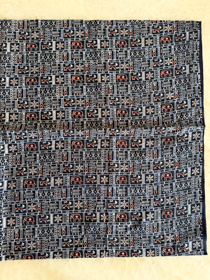 Ajrakh Suit Set with Appliqué Patchwork Dupatta