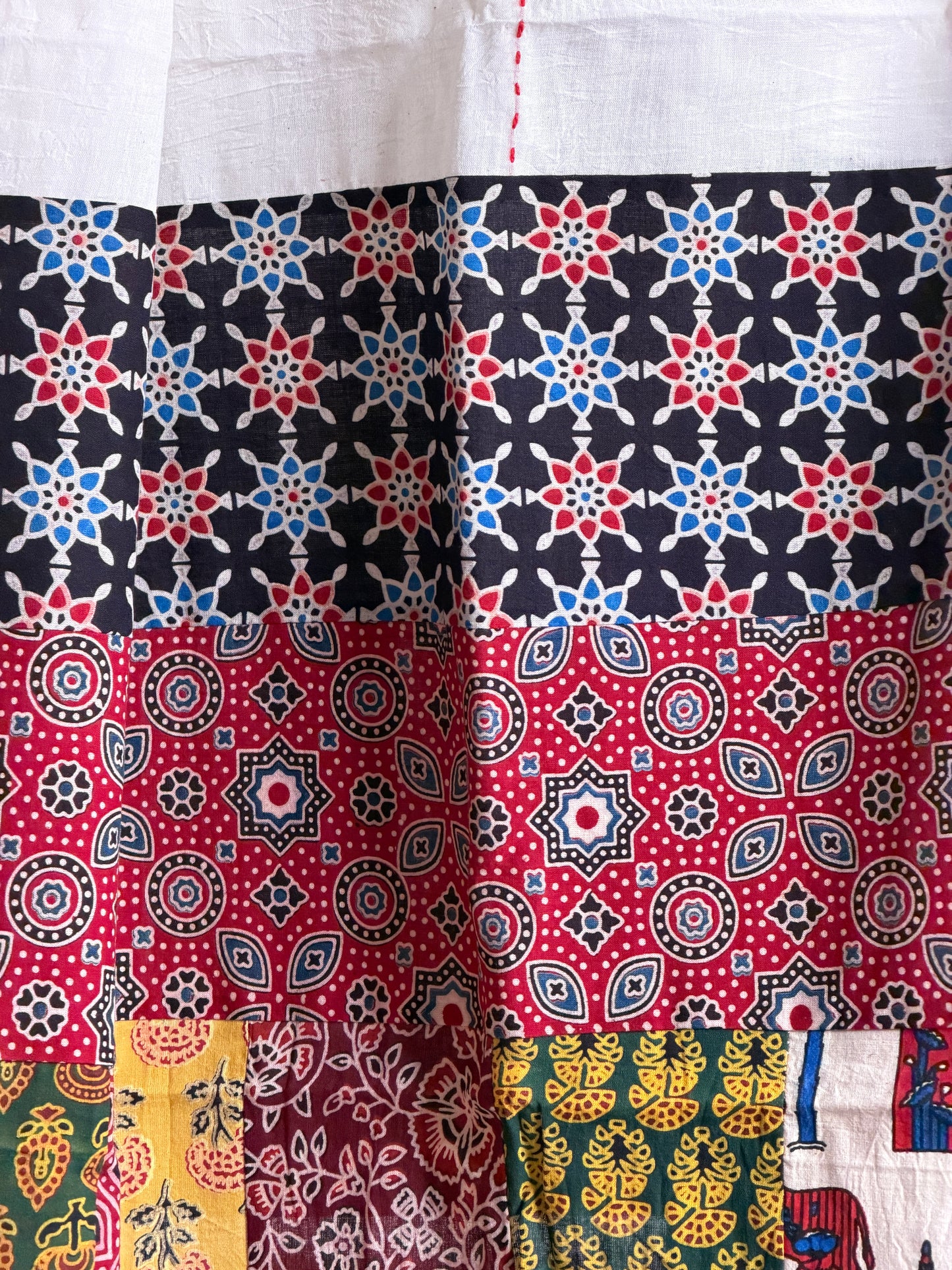 Ajrakh Suit Set with Appliqué Patchwork Dupatta