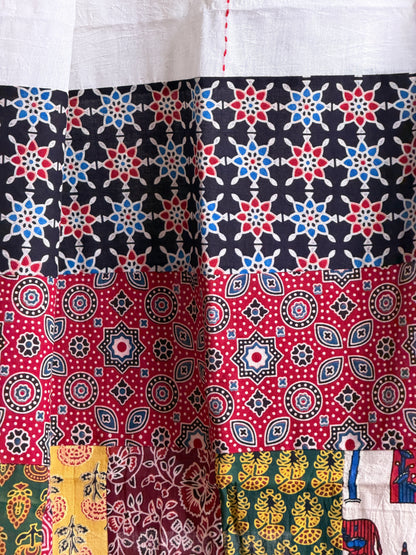 Ajrakh Suit Set with Appliqué Patchwork Dupatta