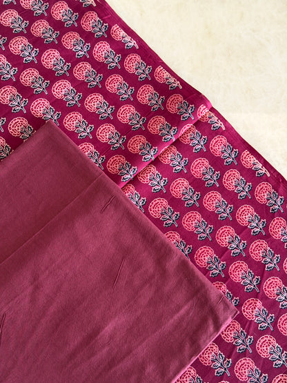 Ajrakh Suit Set with Appliqué Patchwork Dupatta