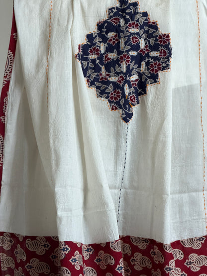 Ajrakh Suit Set with Appliqué Patchwork Dupatta
