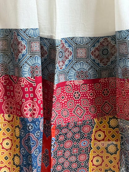 Ajrakh Suit Set with Appliqué Patchwork Dupatta