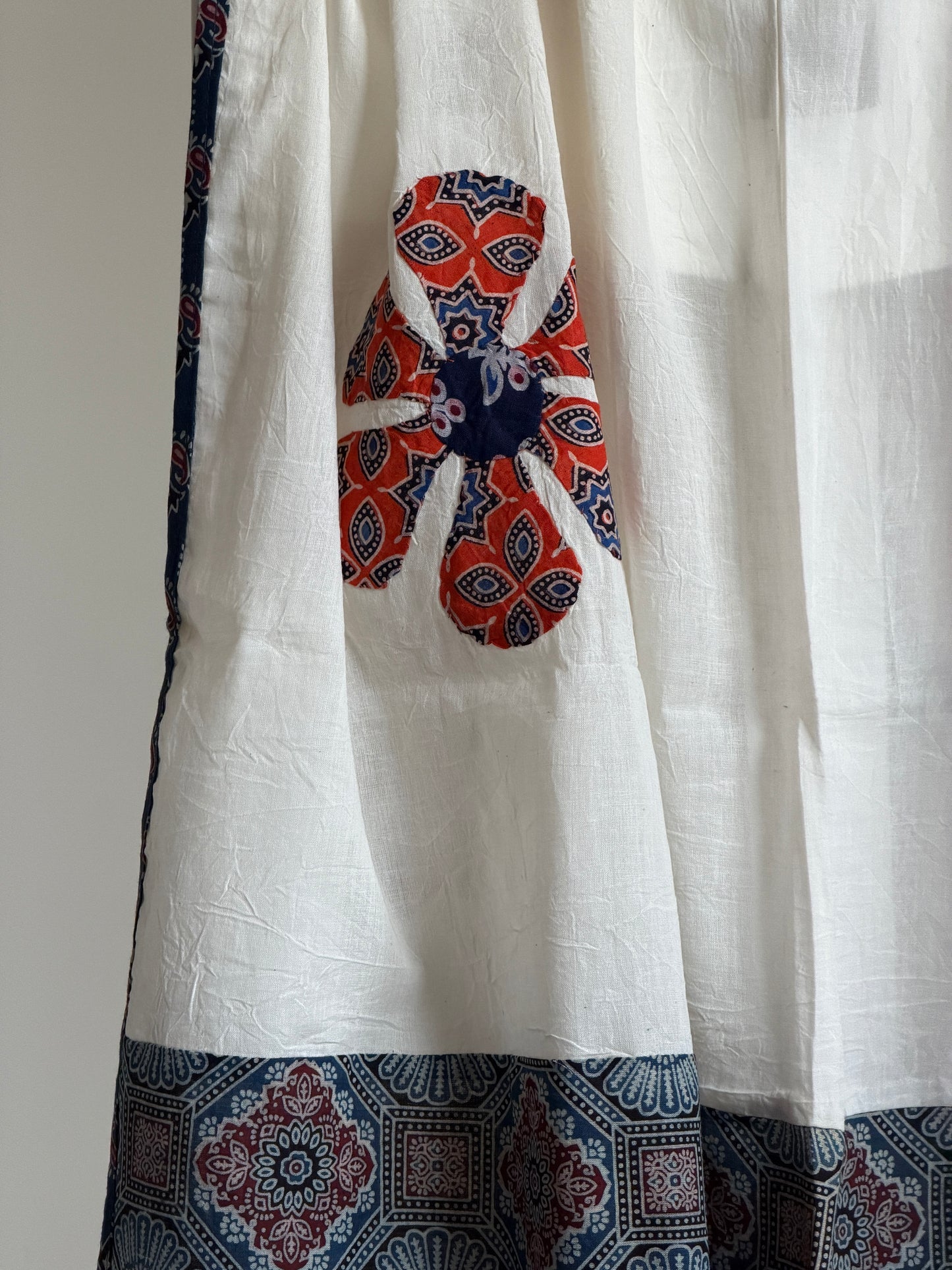 Ajrakh Suit Set with Appliqué Patchwork Dupatta