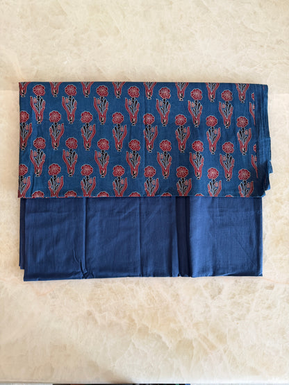 Ajrakh Suit Set with Appliqué Patchwork Dupatta