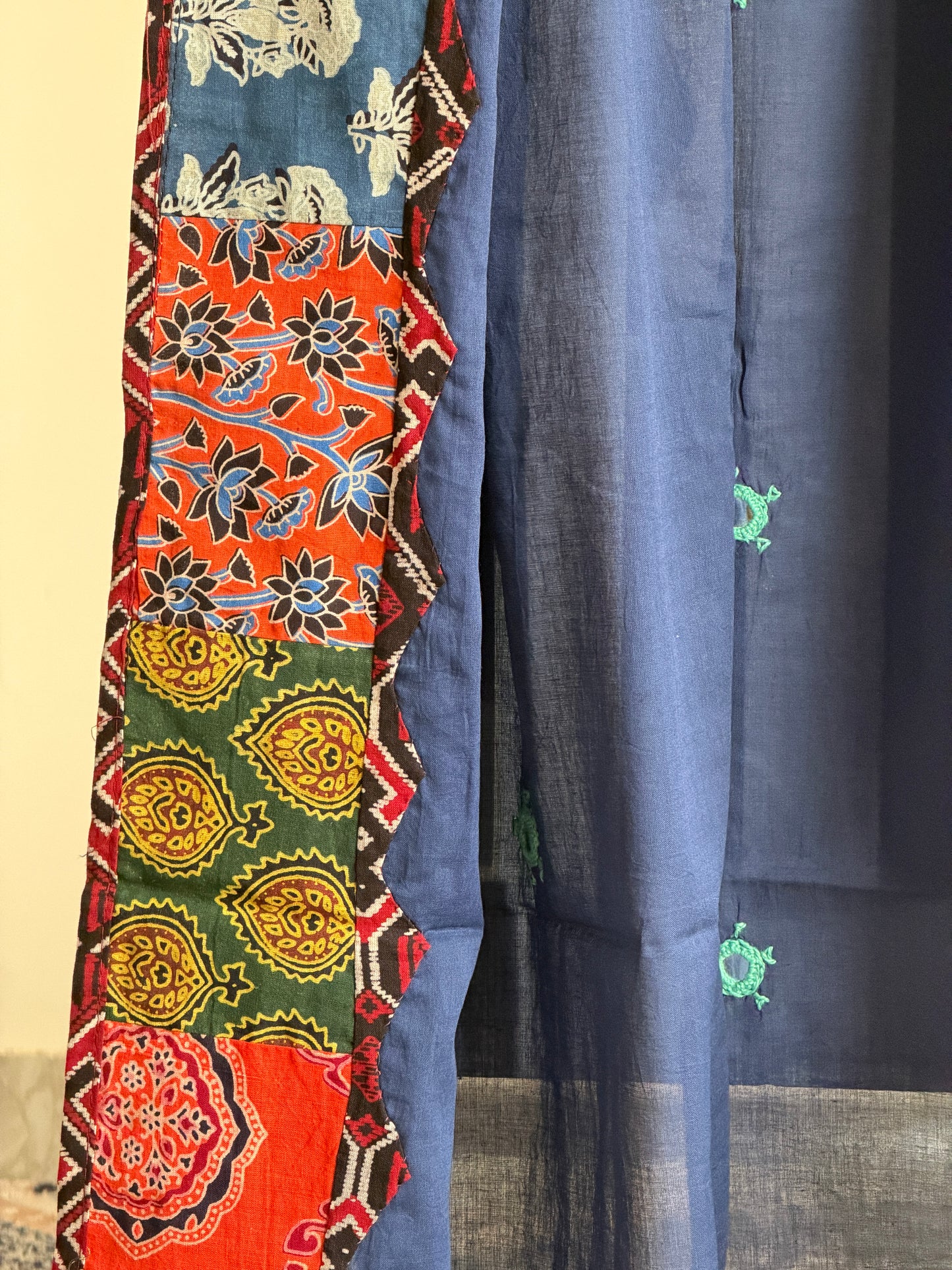 Ajrakh Suit Set with Appliqué Patchwork Dupatta