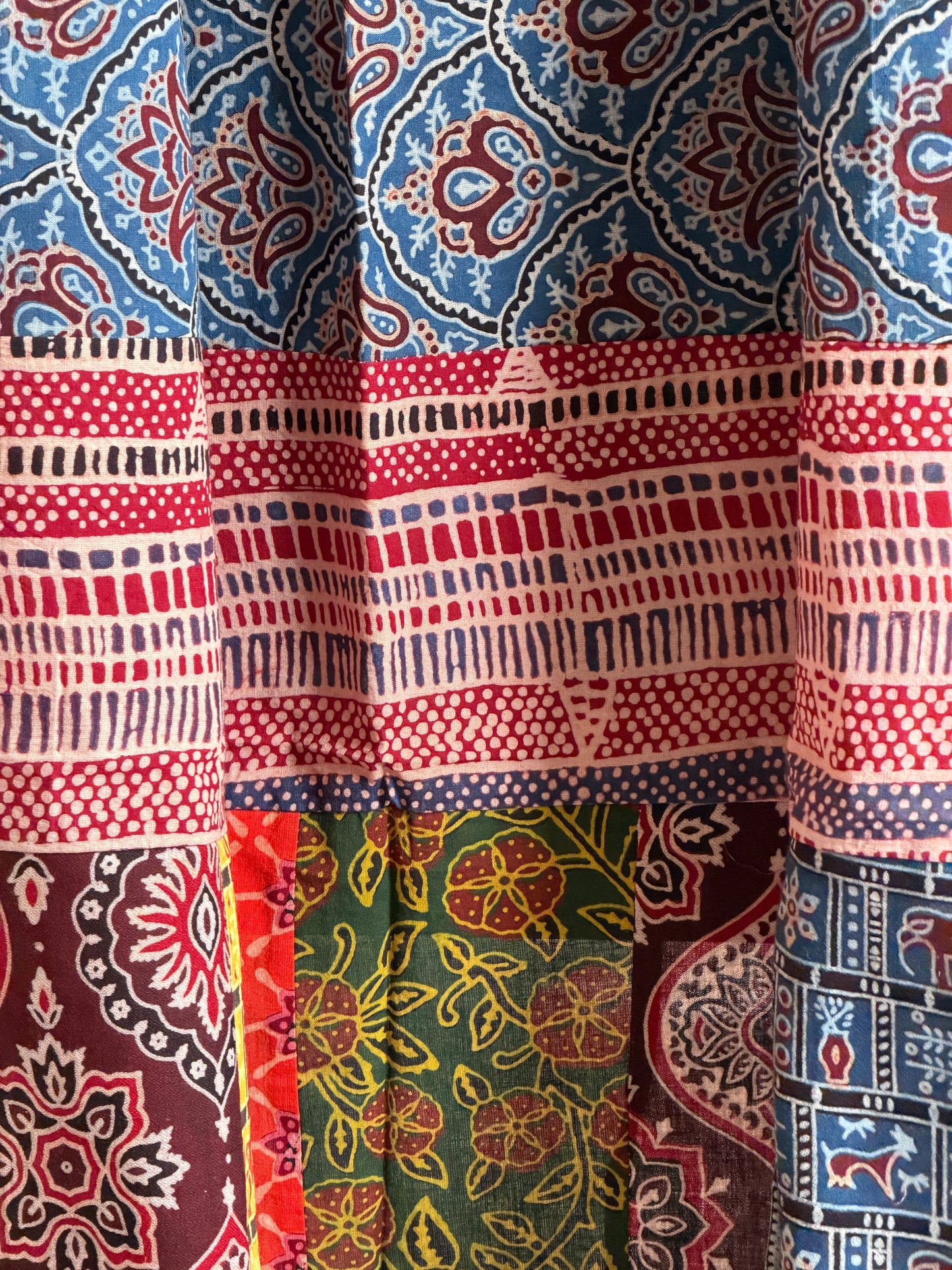 Ajrakh Suit Set with Appliqué Patchwork Dupatta