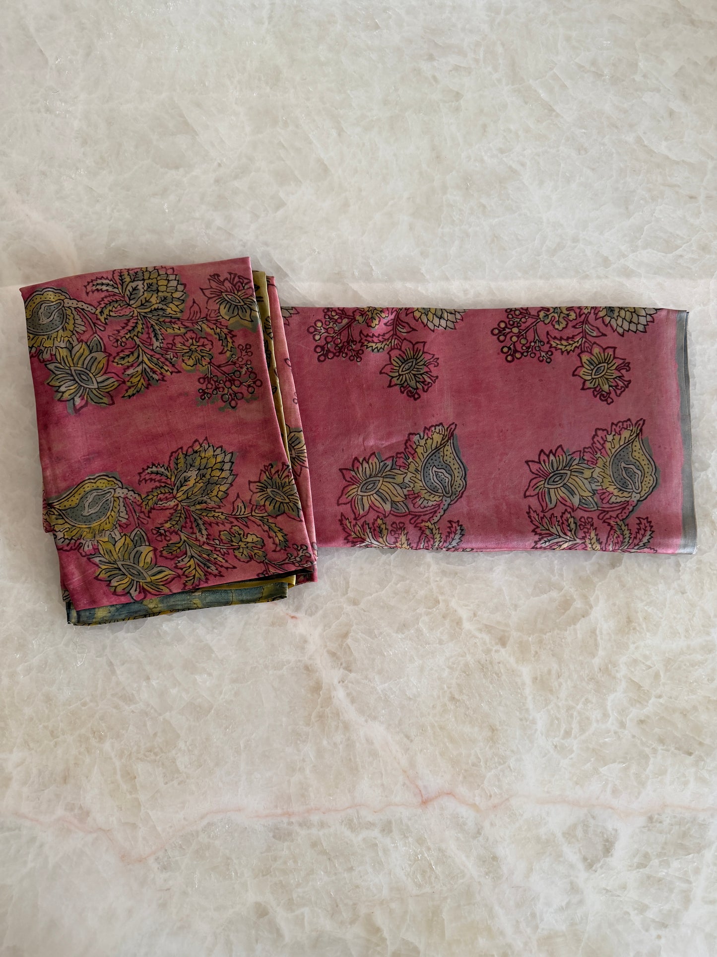 Tussar Modal Silk Suit Set with Nashpal Print