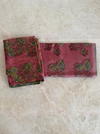 Tussar Modal Silk Suit Set with Nashpal Print
