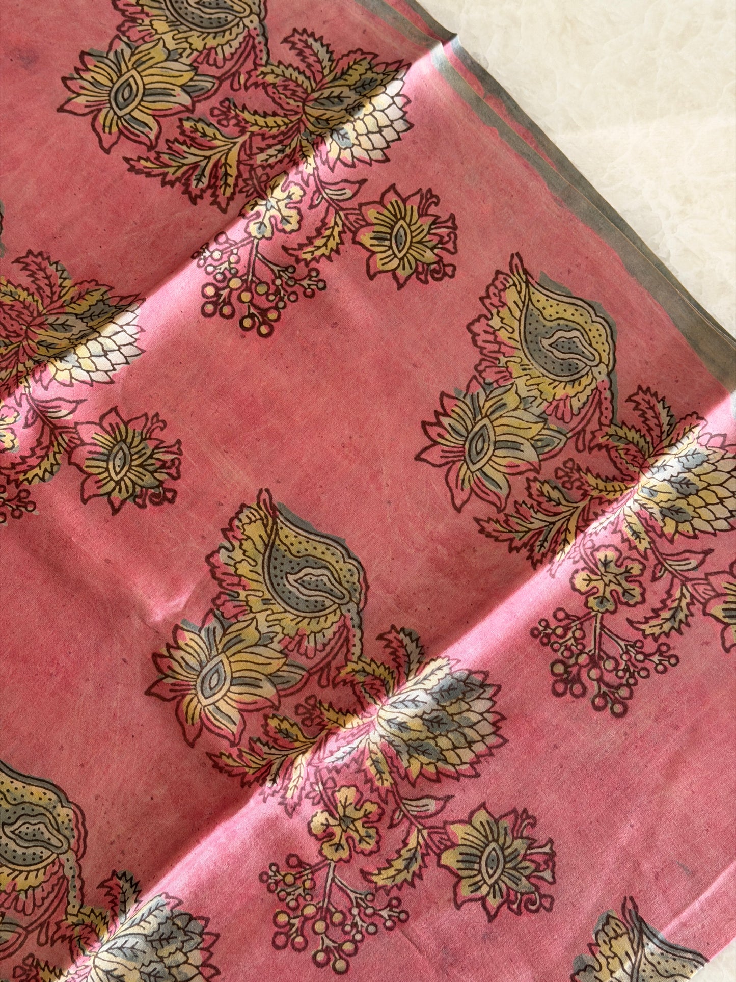 Tussar Modal Silk Suit Set with Nashpal Print
