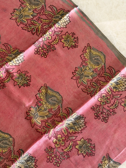 Tussar Modal Silk Suit Set with Nashpal Print