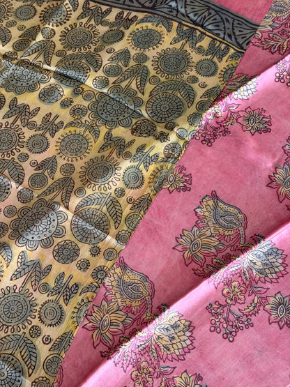 Tussar Modal Silk Suit Set with Nashpal Print