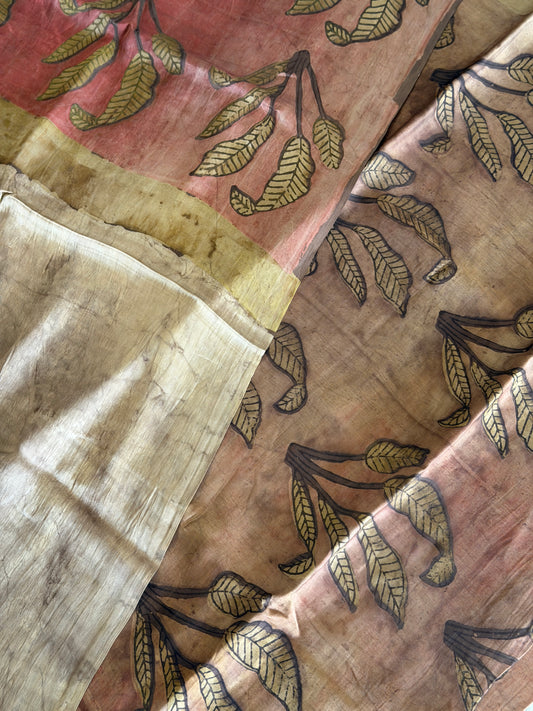 Tussar Modal Silk Suit Set with Nashpal Print