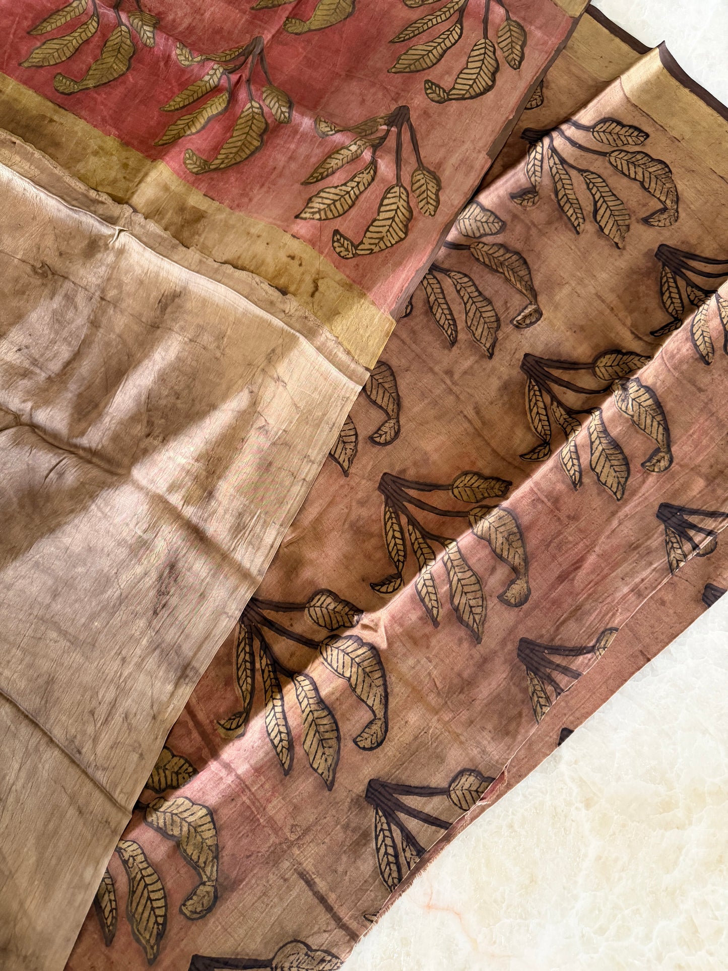Tussar Modal Silk Suit Set with Nashpal Print
