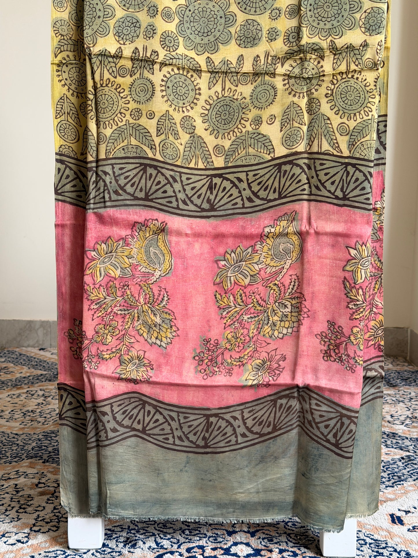 Tussar Modal Silk Suit Set with Nashpal Print