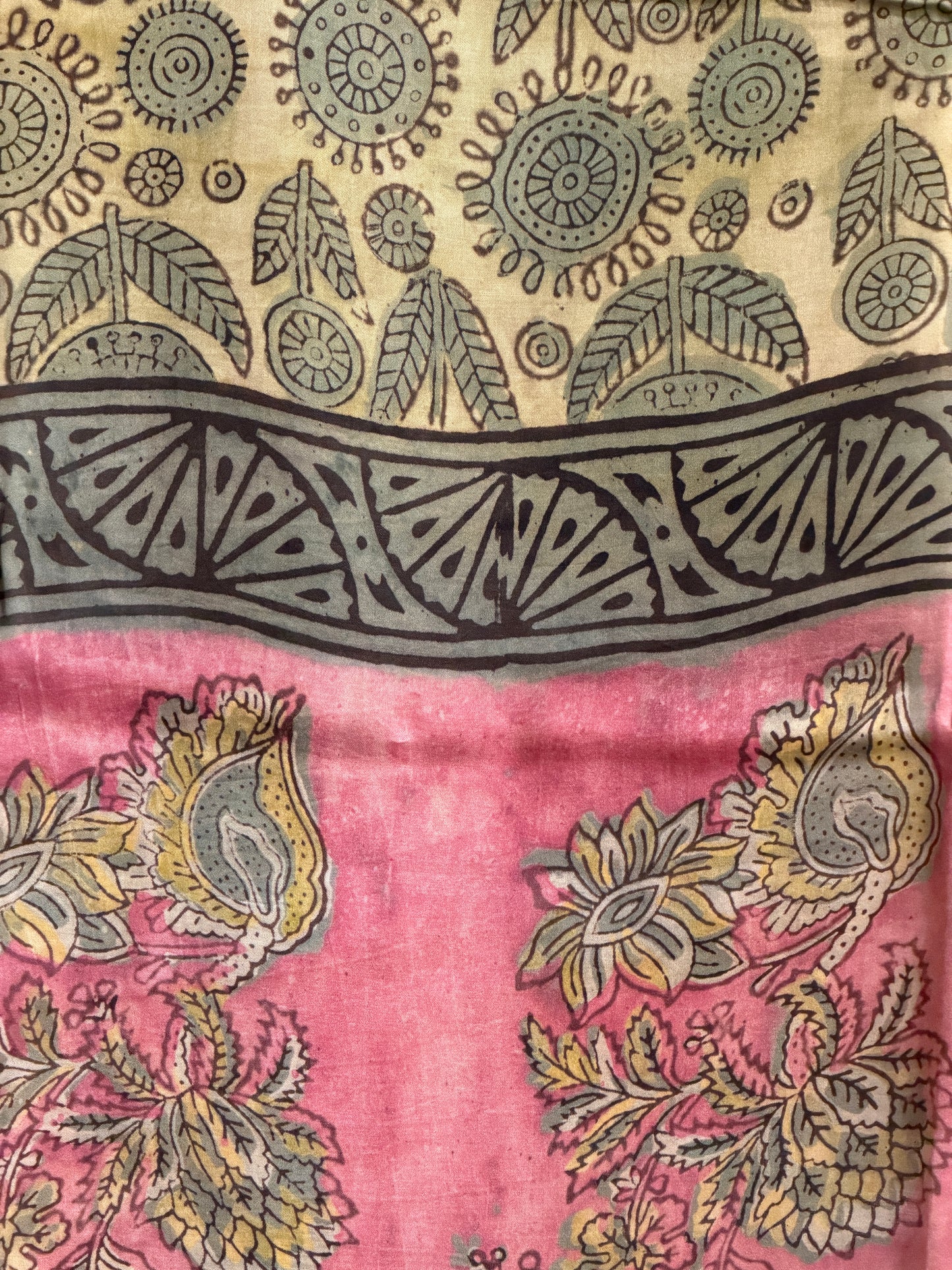 Tussar Modal Silk Suit Set with Nashpal Print