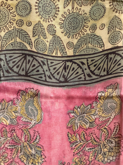 Tussar Modal Silk Suit Set with Nashpal Print