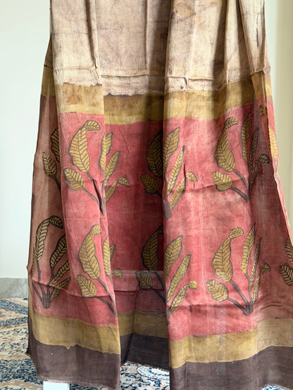 Tussar Modal Silk Suit Set with Nashpal Print