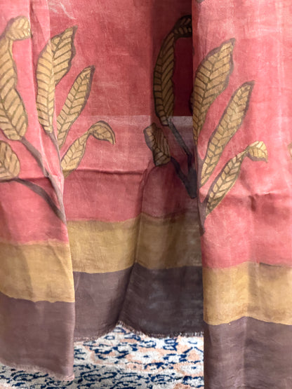 Tussar Modal Silk Suit Set with Nashpal Print