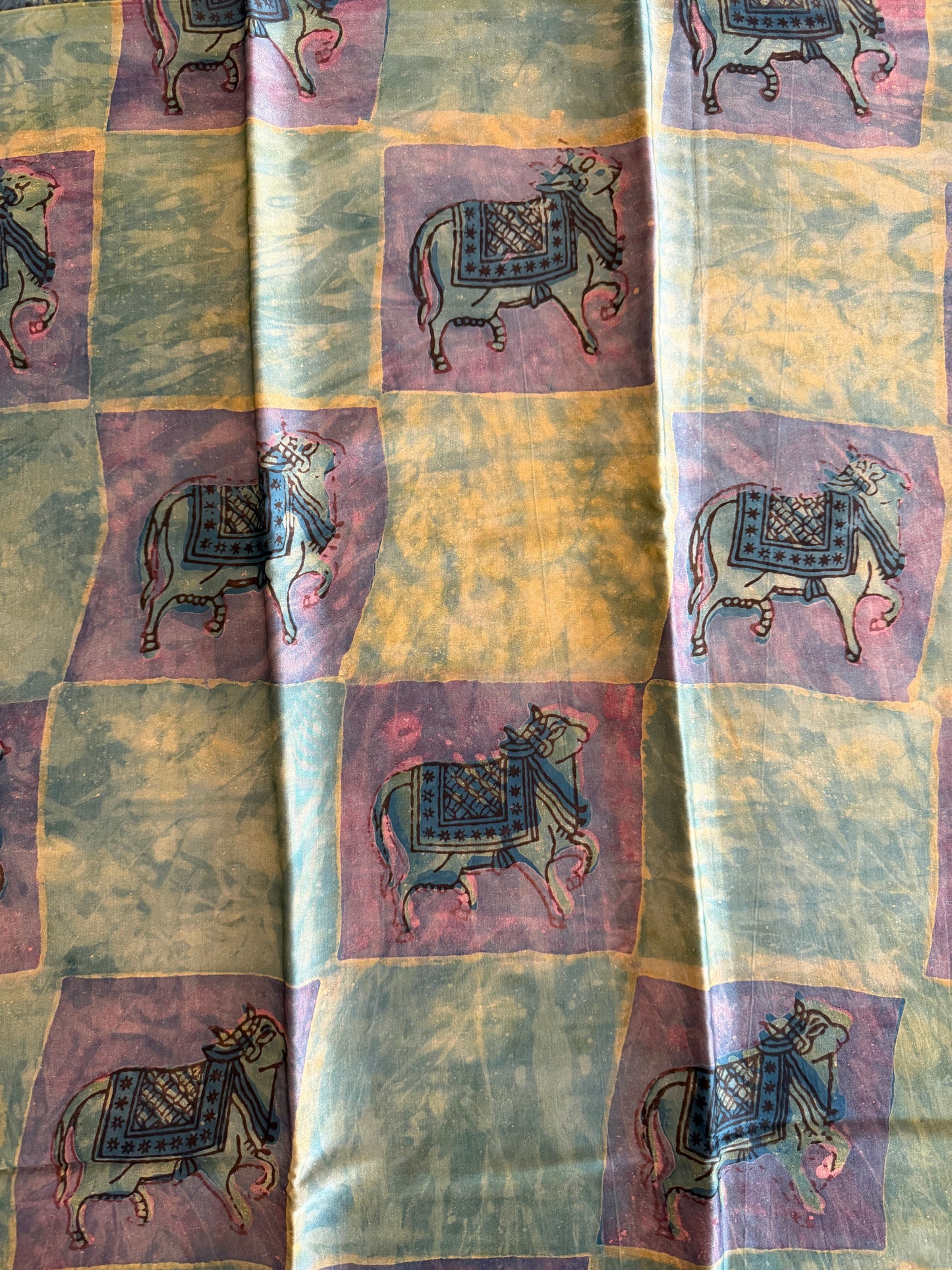 Tussar Modal Silk Suit Set with Nashpal Print