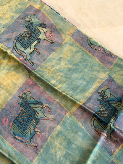 Tussar Modal Silk Suit Set with Nashpal Print