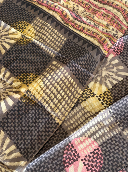 Tussar Modal Silk Suit Set with Nashpal Print