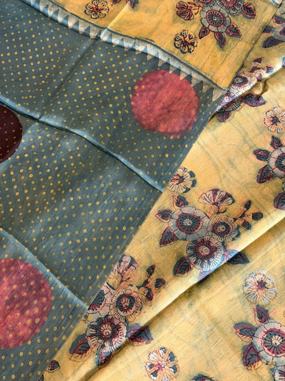 Tussar Modal Silk Suit Set with Nashpal Print