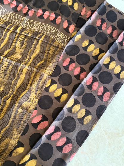 Tussar Modal Silk Suit Set with Nashpal Print
