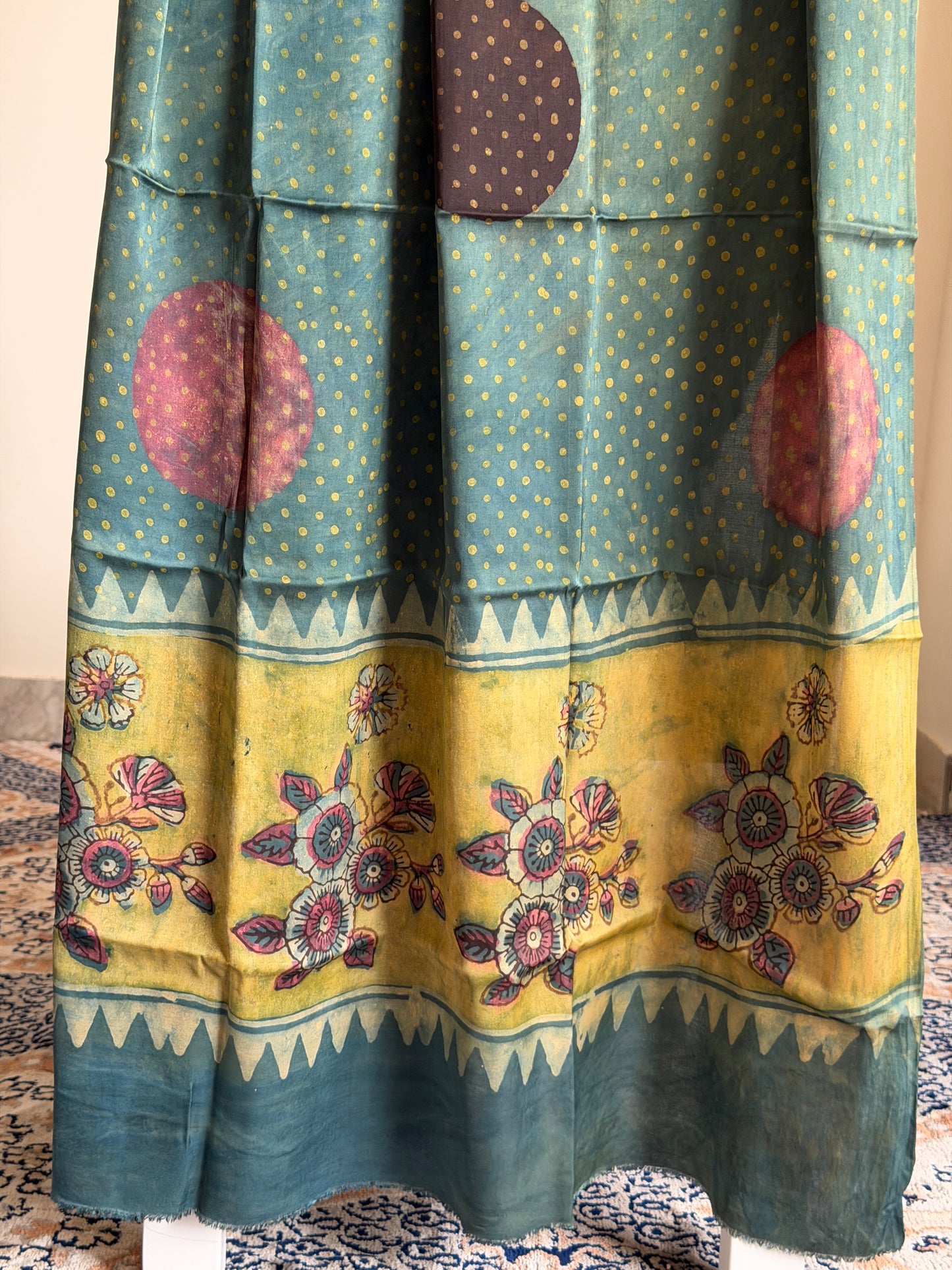 Tussar Modal Silk Suit Set with Nashpal Print