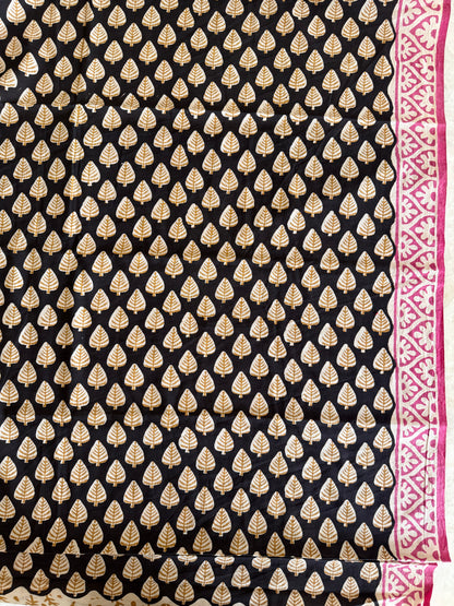 Pure Cotton Hand Block Printed Suit Set with Mulmul Dupatta