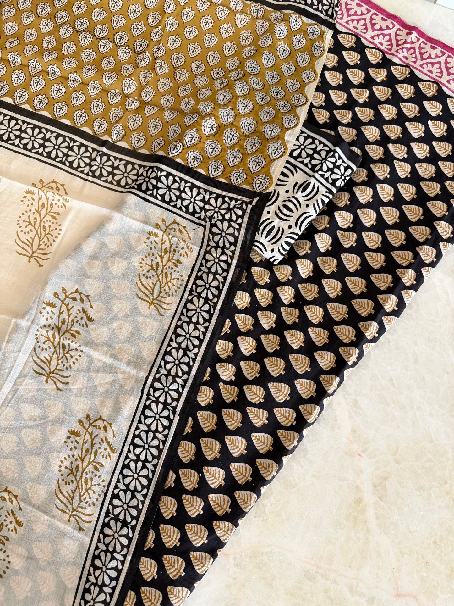 Pure Cotton Hand Block Printed Suit Set with Mulmul Dupatta
