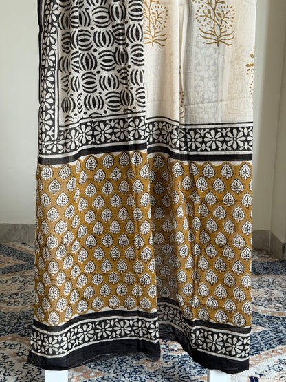 Pure Cotton Hand Block Printed Suit Set with Mulmul Dupatta