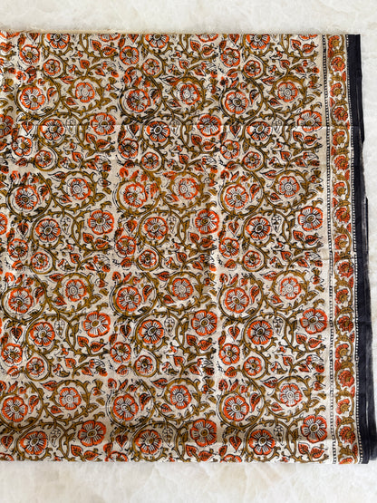 Pure Cotton Hand Block Printed Suit Set with Chiffon Dupatta