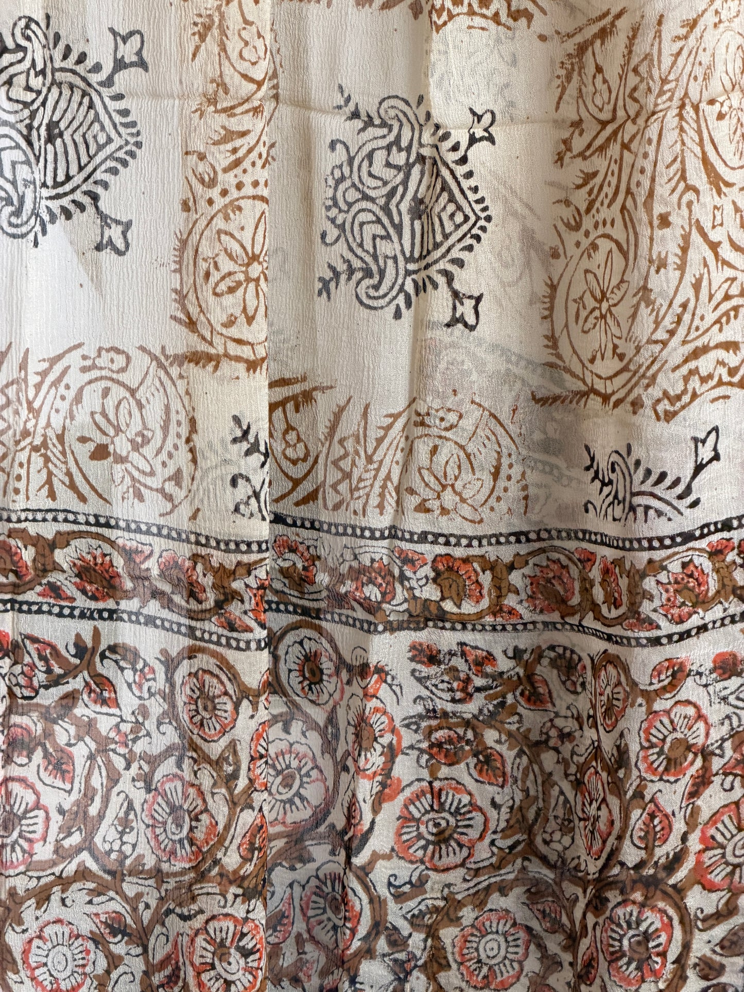 Pure Cotton Hand Block Printed Suit Set with Chiffon Dupatta