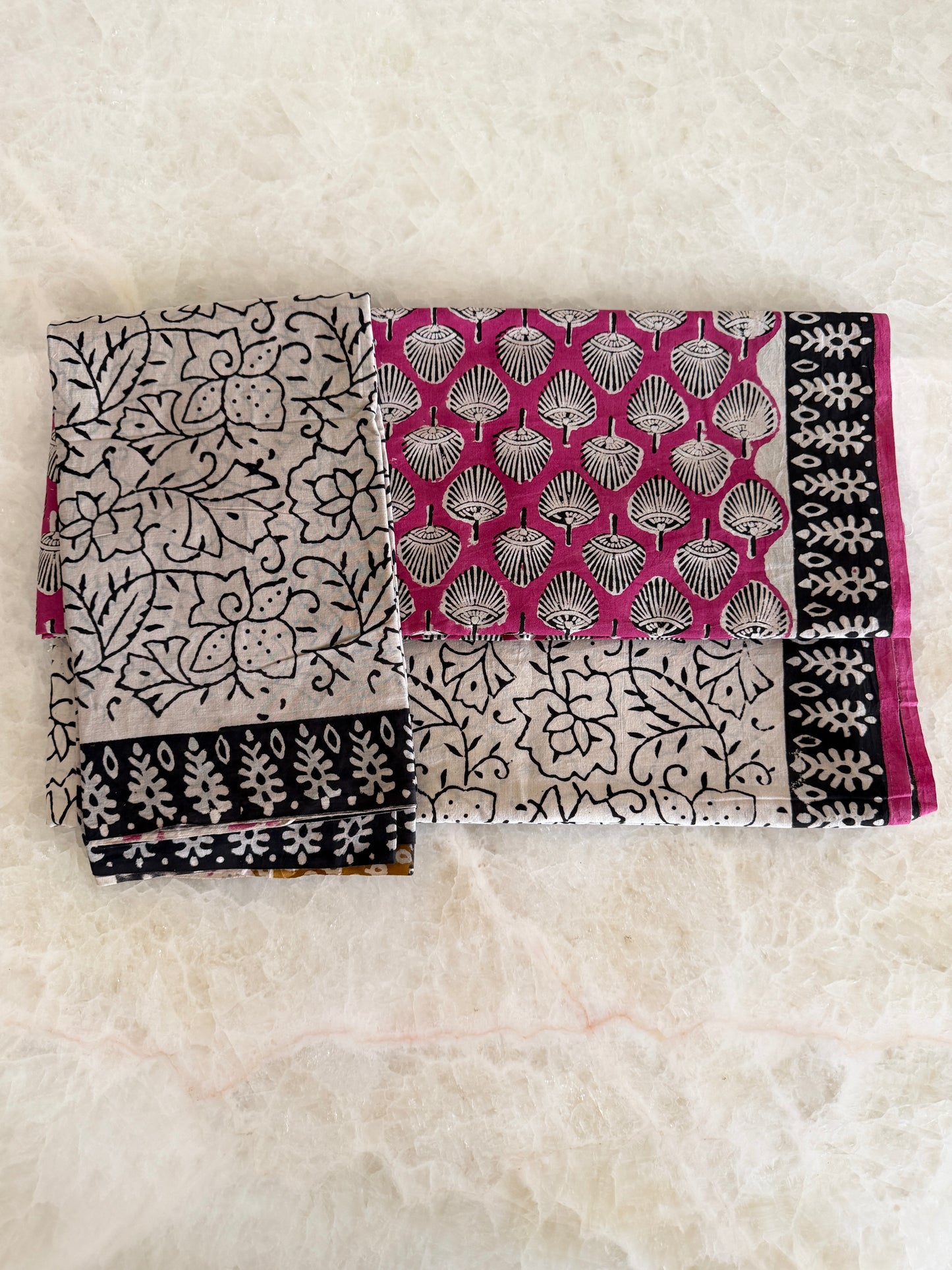Pure Cotton Hand Block Printed Suit Set with Mulmul Dupatta