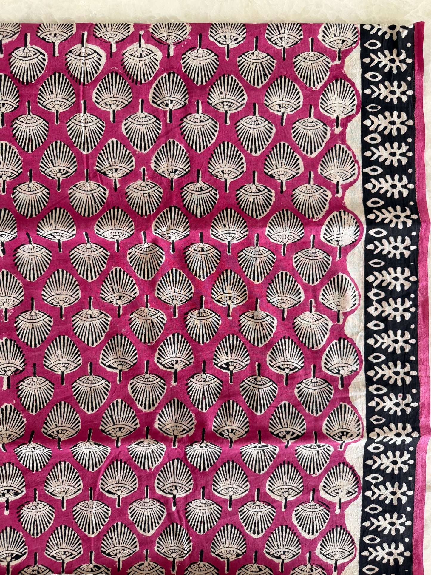 Pure Cotton Hand Block Printed Suit Set with Mulmul Dupatta