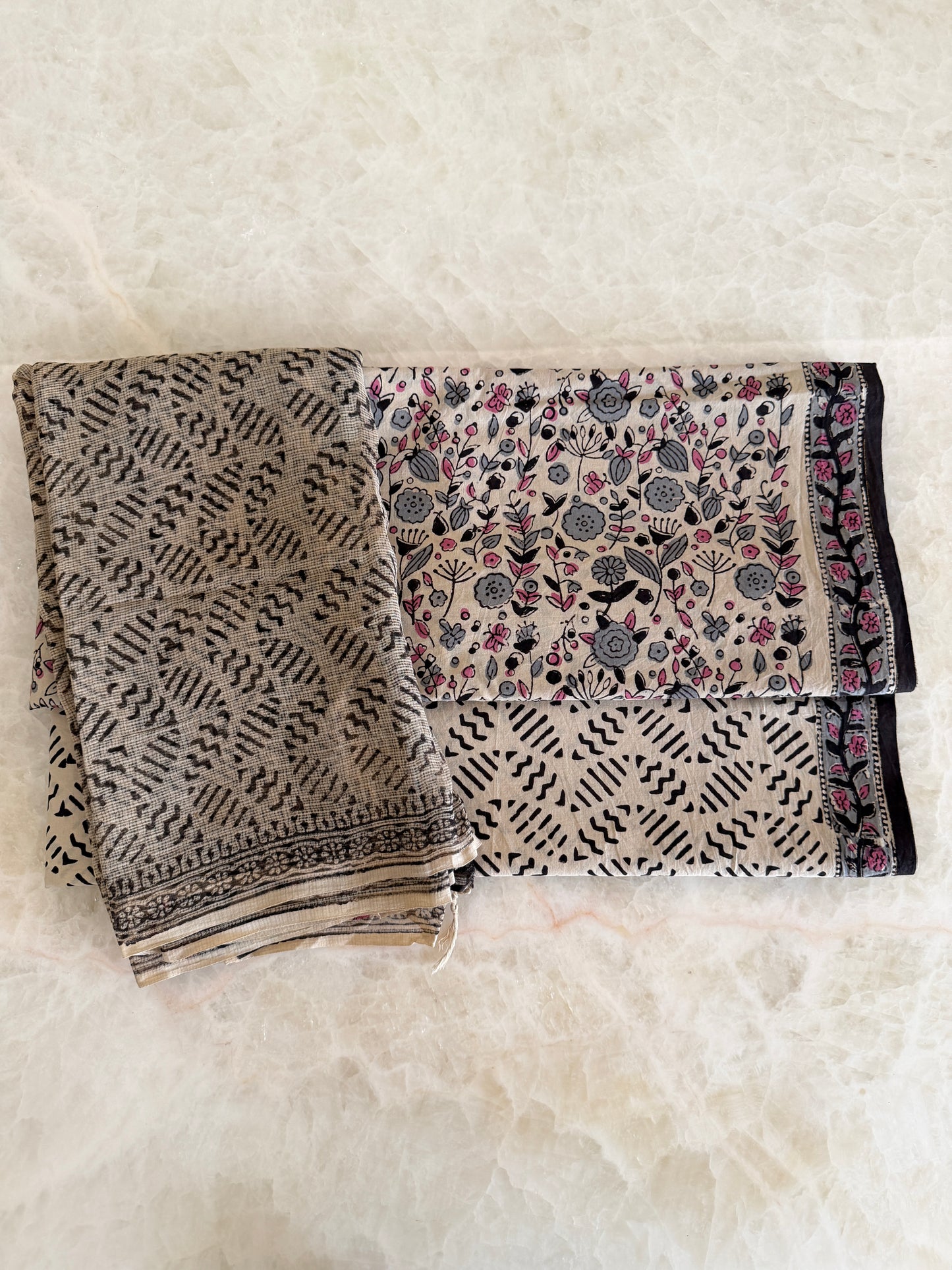 Pure Cotton Hand Block Printed Suit Set with Kota Dupatta