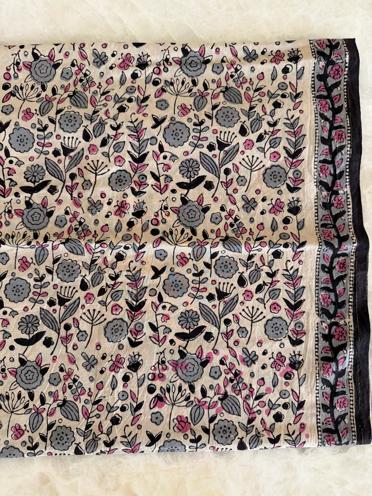 Pure Cotton Hand Block Printed Suit Set with Kota Dupatta