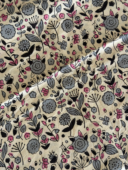 Pure Cotton Hand Block Printed Suit Set with Kota Dupatta