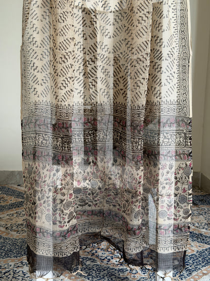 Pure Cotton Hand Block Printed Suit Set with Kota Dupatta