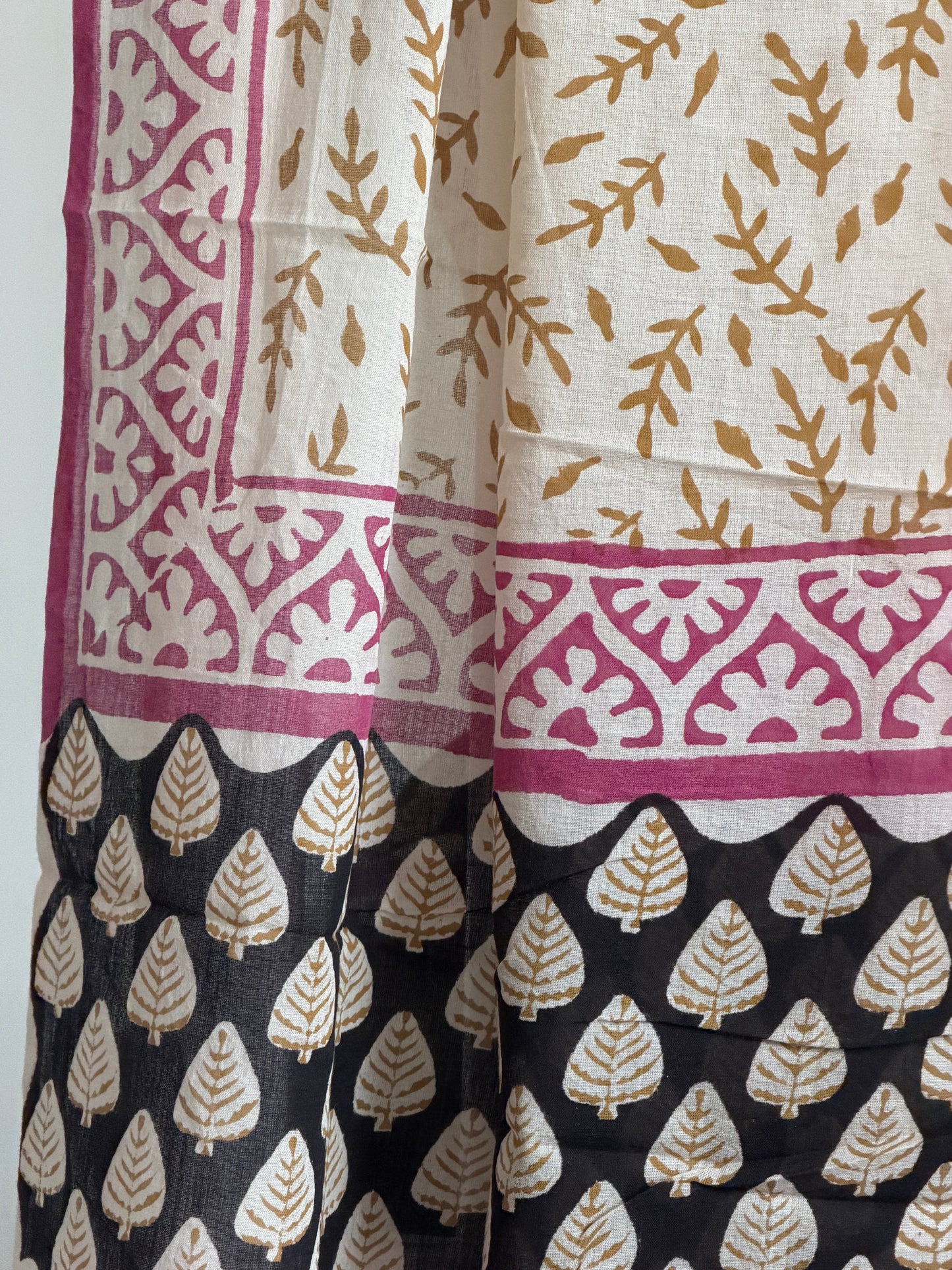 Pure Cotton Hand Block Printed Suit Set with Mulmul Dupatta