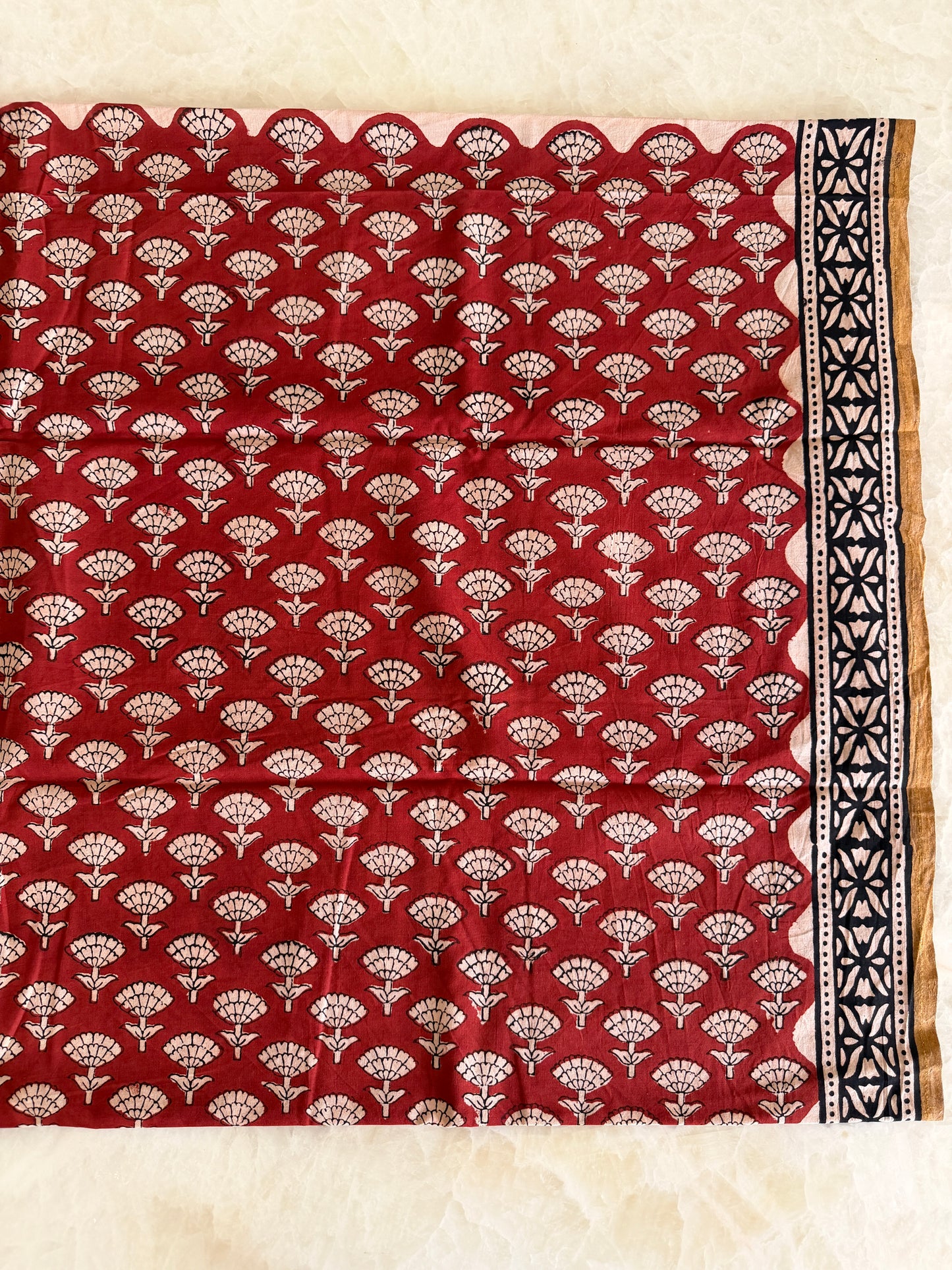 Pure Cotton Hand Block Printed Suit Set with Kota Dupatta