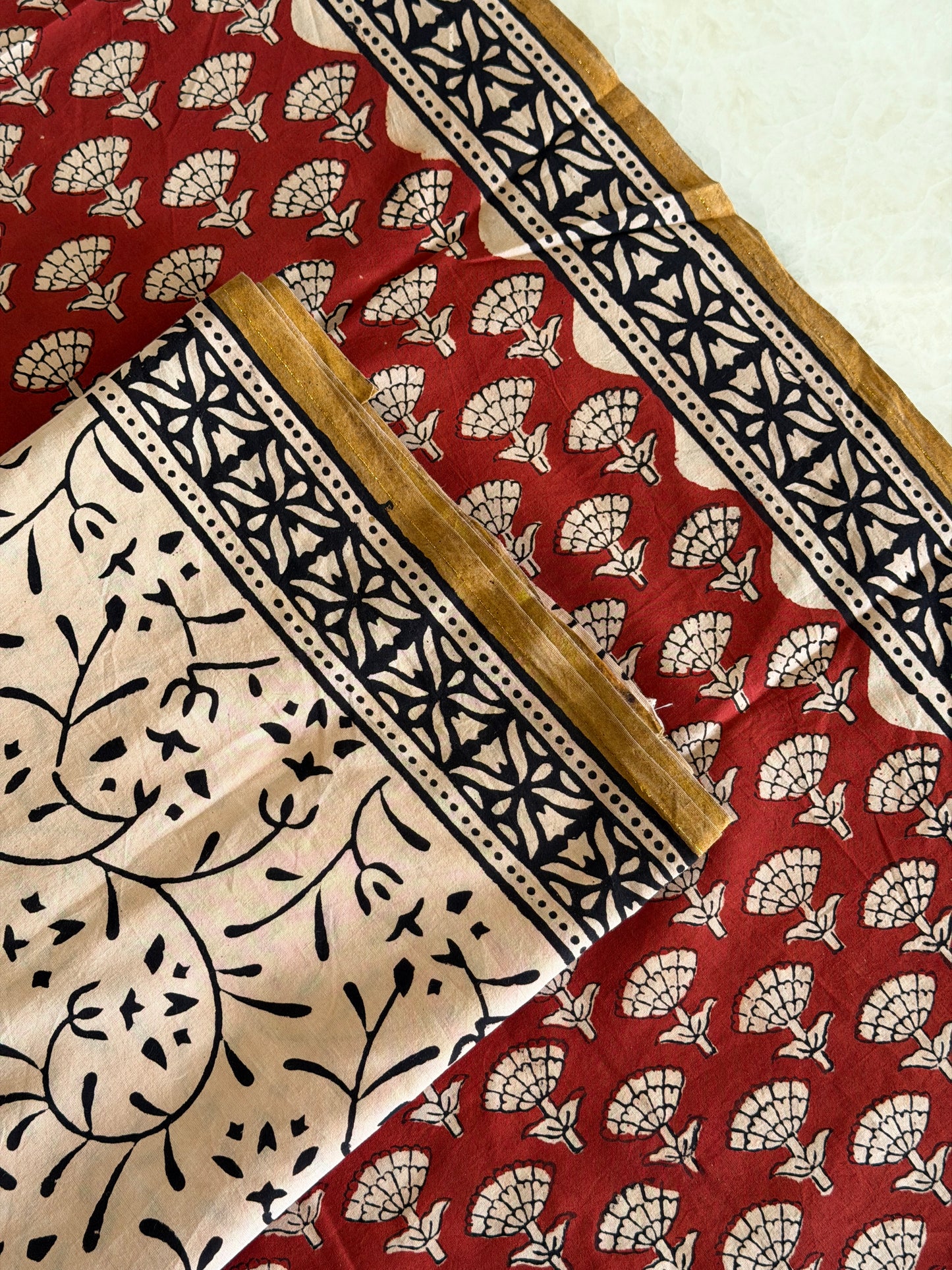 Pure Cotton Hand Block Printed Suit Set with Kota Dupatta