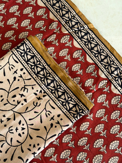Pure Cotton Hand Block Printed Suit Set with Kota Dupatta