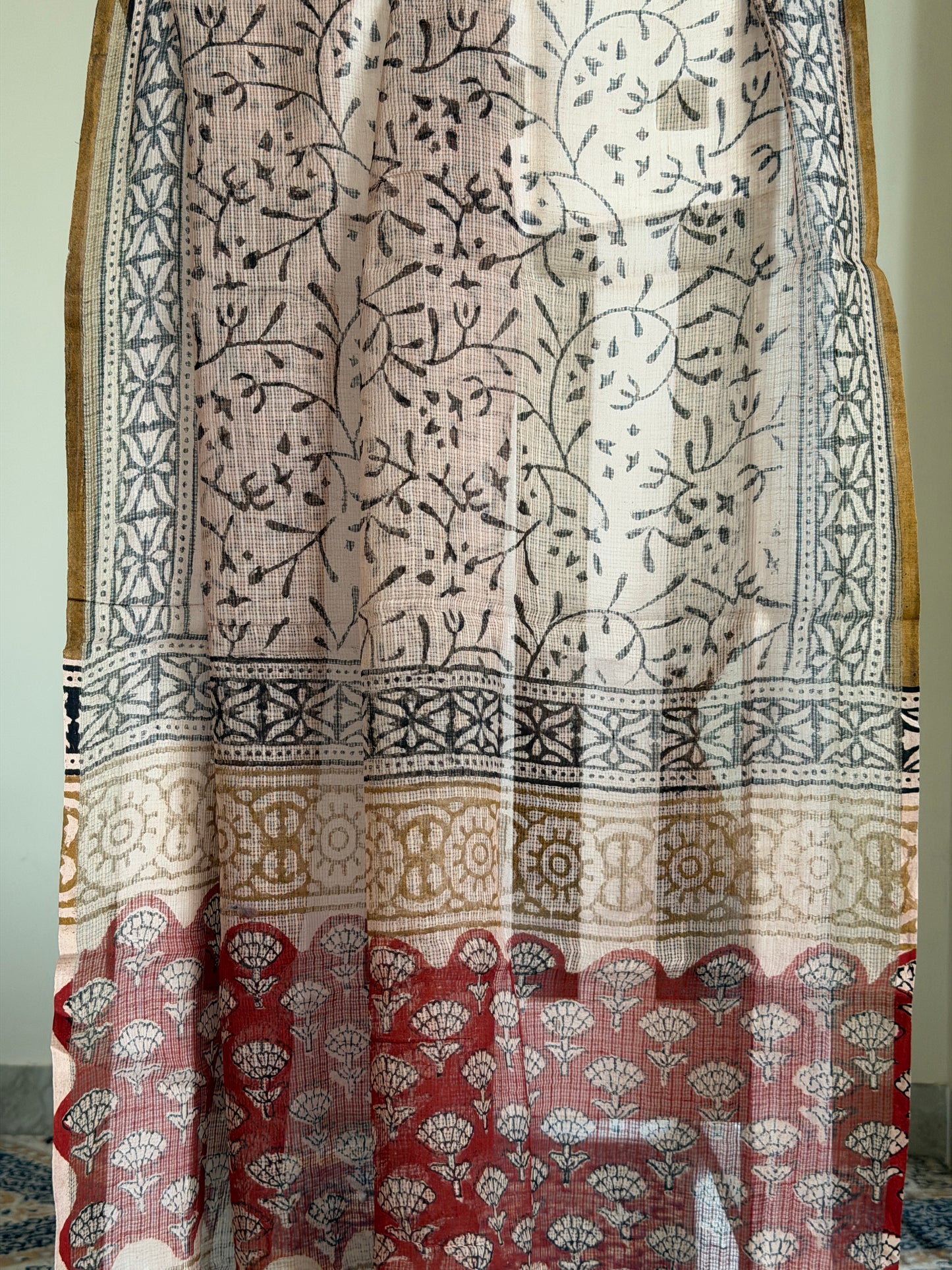 Pure Cotton Hand Block Printed Suit Set with Kota Dupatta
