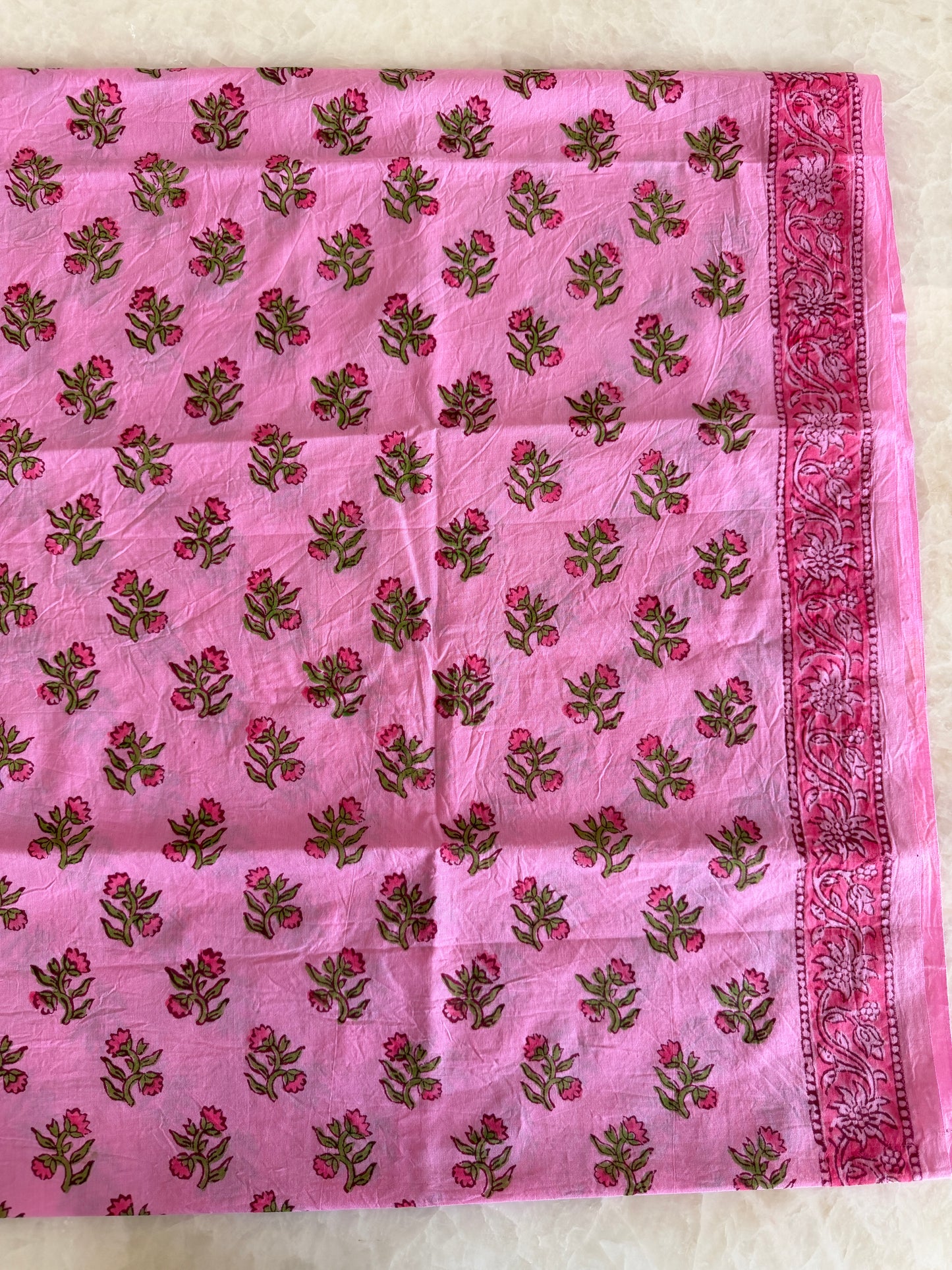 Pure Cotton Hand Block Printed Suit Set with Mulmul Dupatta